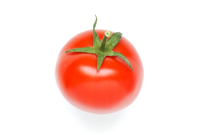 Bright red ripe tomato isolated on white background Image