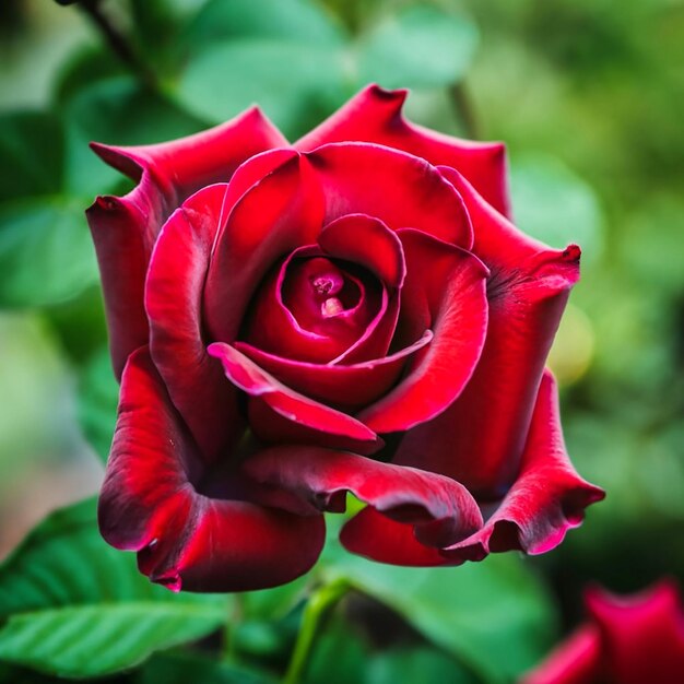 bright red rose in the garden AI_Generated