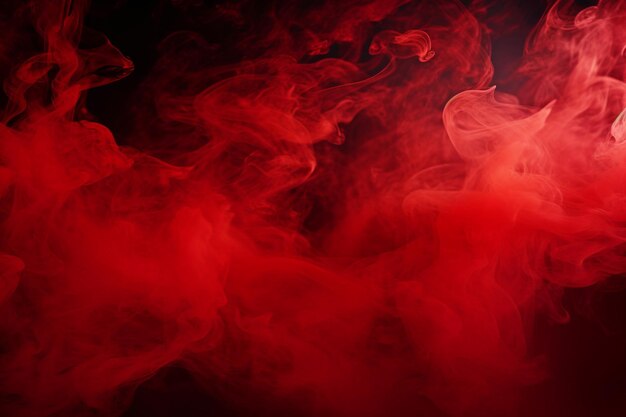 Photo bright red smoke on dark background