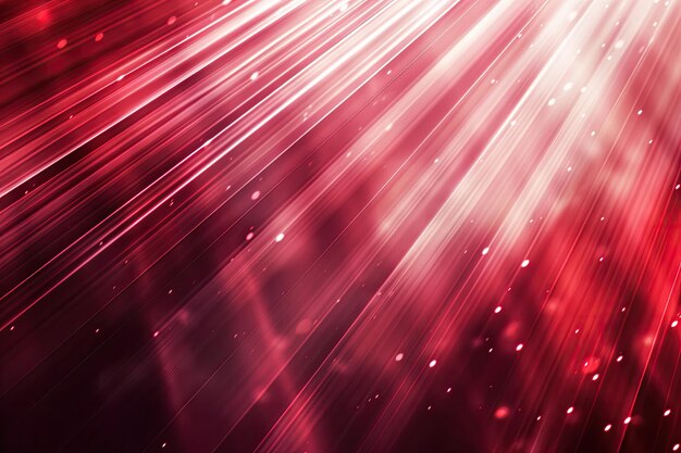 Bright red and white rays on dark blurred surface background