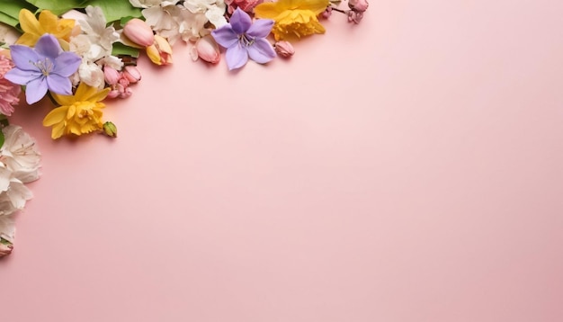분홍색 배경에 밝은 장미 꽃
