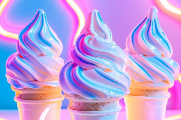 Bright Scoop Bliss Neon Ice Cream