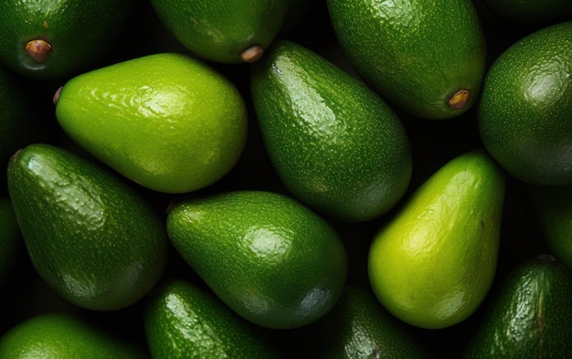 Bright shot of avocado pile