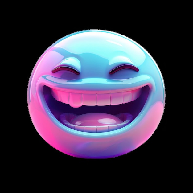 bright smiling emoticon on black background