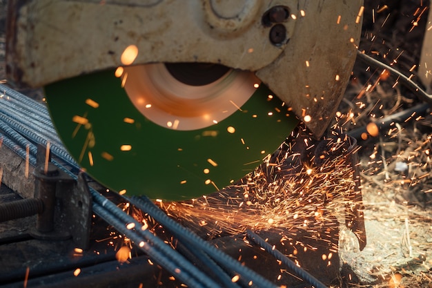 Bright sparks from a circular saw