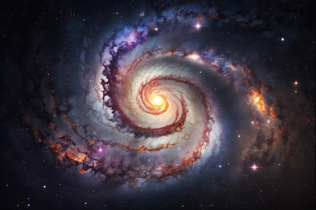 Bright spiral galaxy with stars in space Galaxy Andromeda sci fi high quality space wallpaper