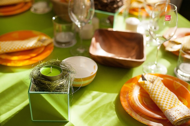 Bright spring table setting 