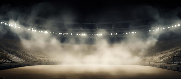 Bright stadium arena lights Smoke bombs empty dark scene neon light