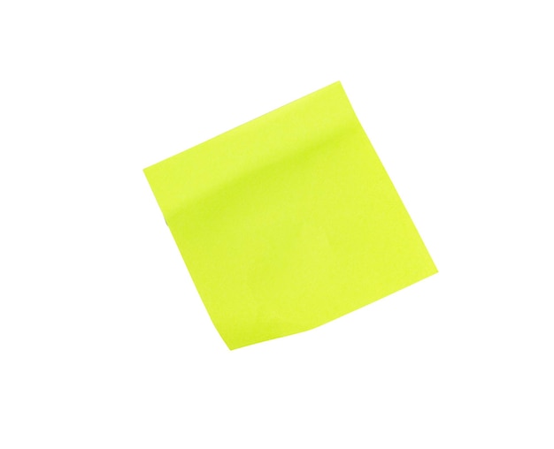 Bright sticky memo note sticker isolated on white background