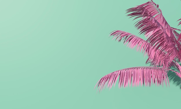 Яркие летние красочные пальмы тропический фон d рендеринг