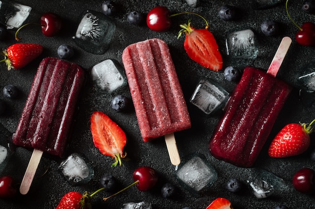 Bright summer Popsicle of berries.