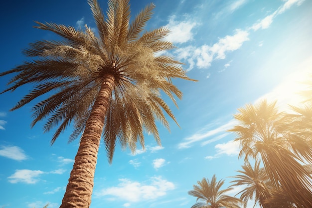 Bright Sunlight on a Tall Palm