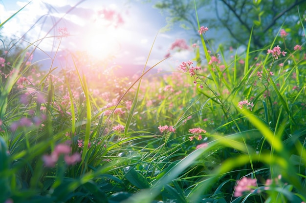 Photo bright and sunny springtime weather creates the perfect day