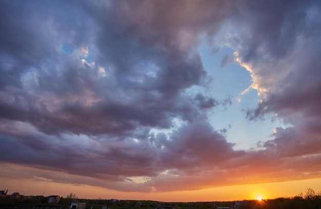 Bright sunset sky background