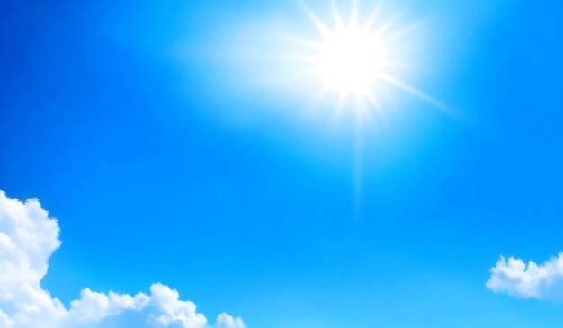 Photo bright sunshine blue sky background