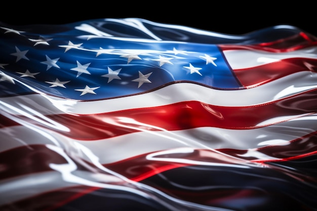 Photo bright transparent american flag