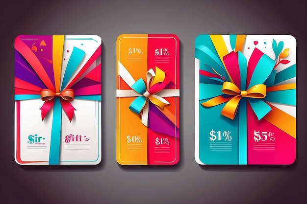 Bright vector gift cards