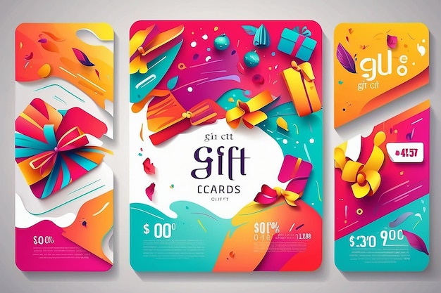 Bright vector gift cards