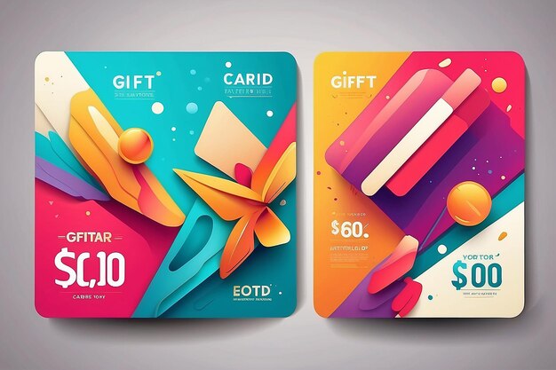 Bright vector gift cards