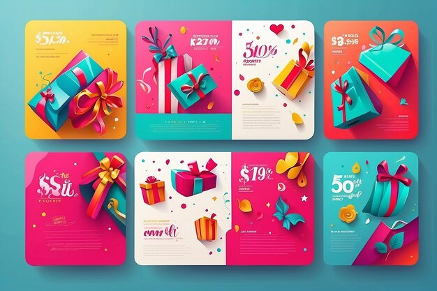 Photo bright vector gift cards