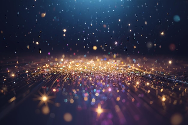 Bright vector illustration Magic rain of sparkling glittery particles