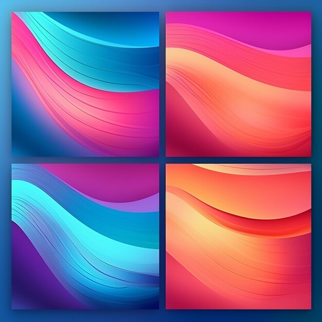 Bright vibrant set of gradients background