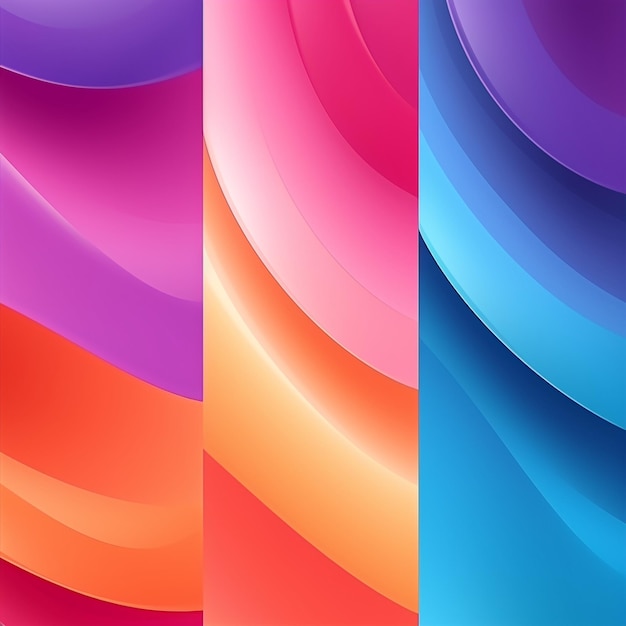 Bright vibrant set of gradients background