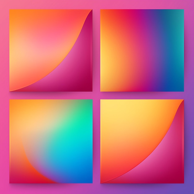 Bright vibrant set of gradients background