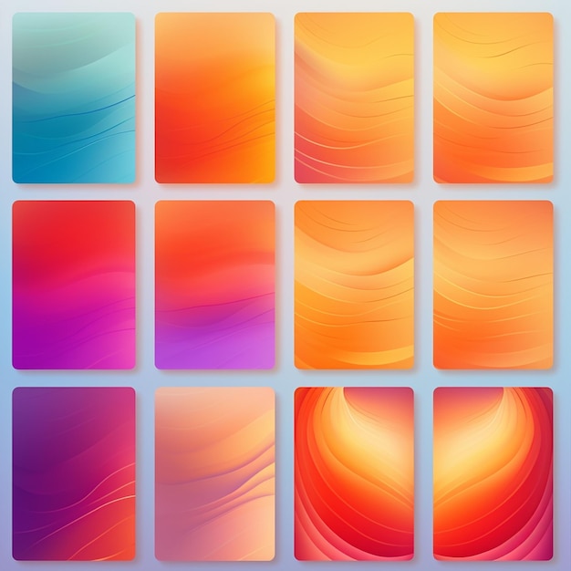 Bright vibrant set of gradients background