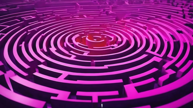 Bright violet labyrinth 4k uhd 3d illustration