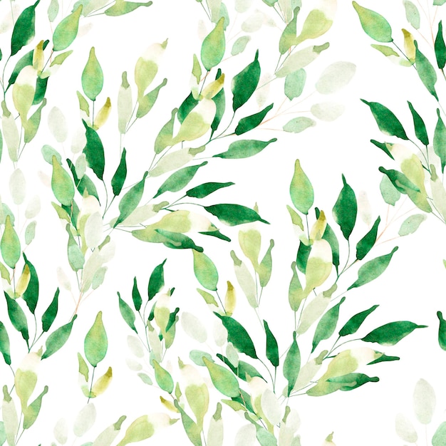 Bright watercolor pattern with leaves Illustration