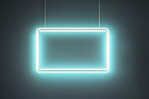 Bright white rectangle neon at the wall backdrop and background