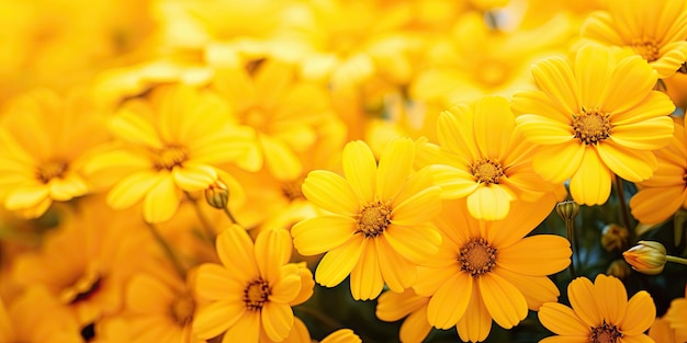 Ярко-желтые цветы Букет полевых цветов в ярком теплом для обоев или весны