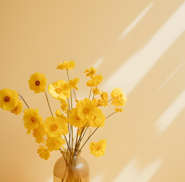 bright yellow flowers on yellow background flowers background pastel