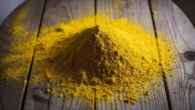 Bright yellow powder on table