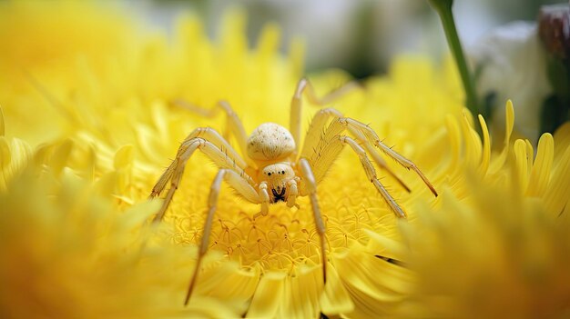 Bright yellow sac spider