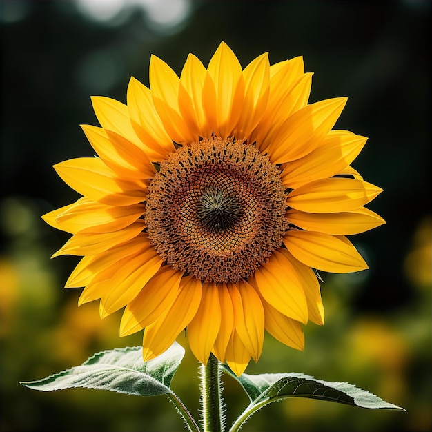 Bright yellow sunflower generated by AI