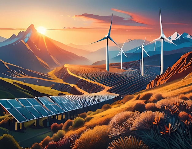 明るい未来 再生可能エネルギーが明日を照らす