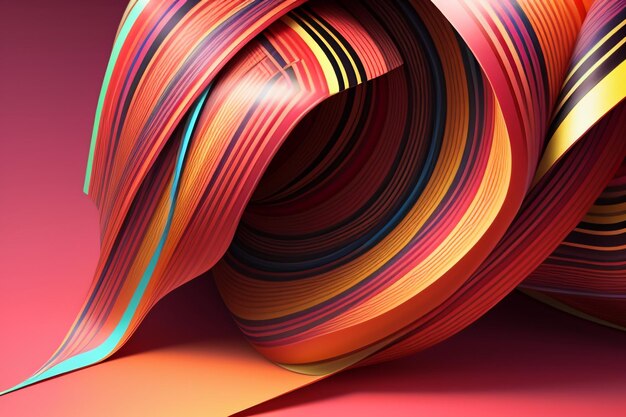 Brightly colored abstract artistic creation wallpaper background illustration beautiful 3d model