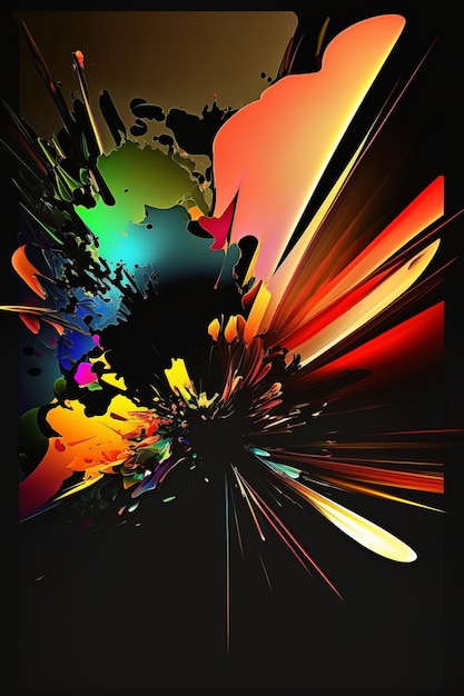 Brightly colored abstract background with a black and generative ai