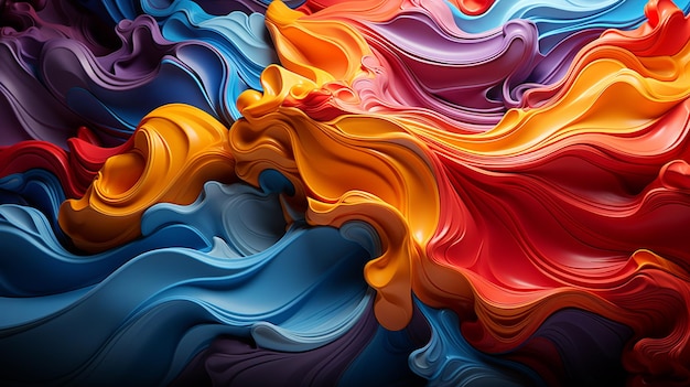 Brightly colored abstract background with waves and waves generative ai