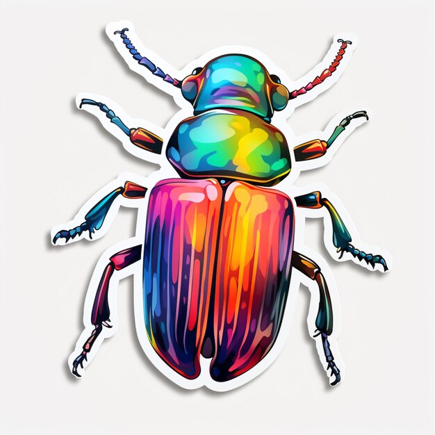Photo a brightly colored bug with a long tail and a long tail generative ai