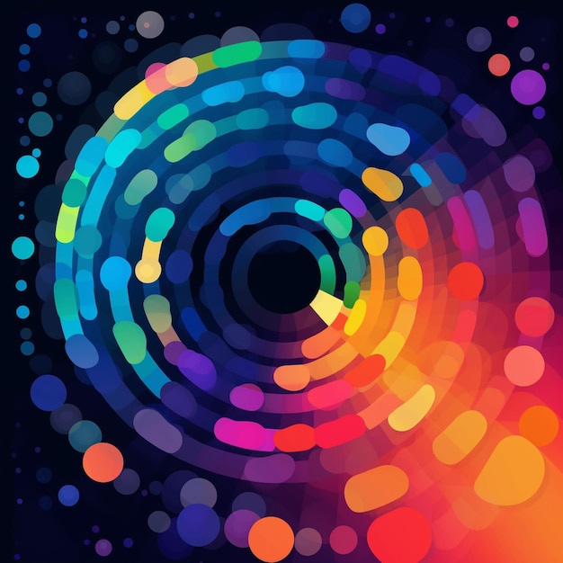 Photo brightly colored circles are arranged in a spiral pattern generative ai