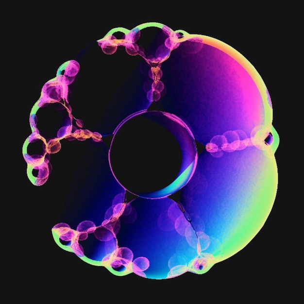 a brightly colored circular object with a black background generative ai