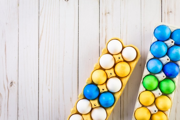 Brightly colored Easter eggs.