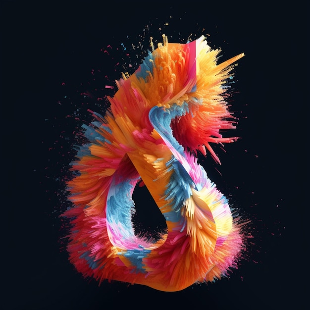 brightly colored feathers are flying in the air on a black background generative ai