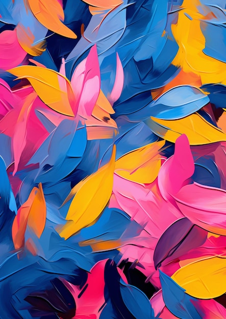 brightly colored feathers are scattered together in a pile generative ai