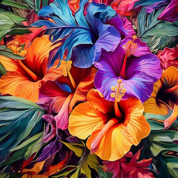 Brightly colored flowers are arranged in a bouquet on a table generative ai