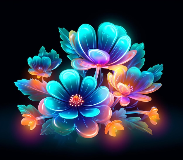 Premium AI Image  Full frame of black flowers background created using  generative ai technology