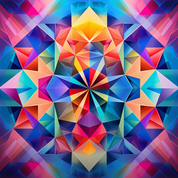 brightly colored geometric background with a star in the middle generative ai